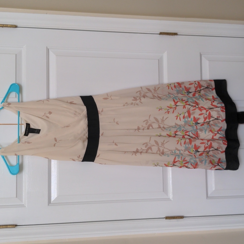 Beige and black floral dress